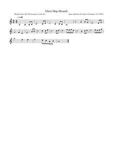 Ghost Ship (Round) Violin Sheet Music by Katy Adelson