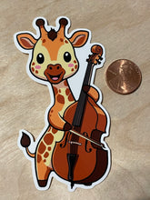 Charger l&#39;image dans la galerie, Adorable Giraffe Playing a Bass Sticker