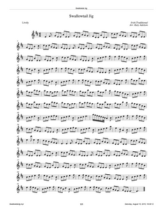 Swallowtail Jig Violin Sheet Music - Arranged by Katy Adelson